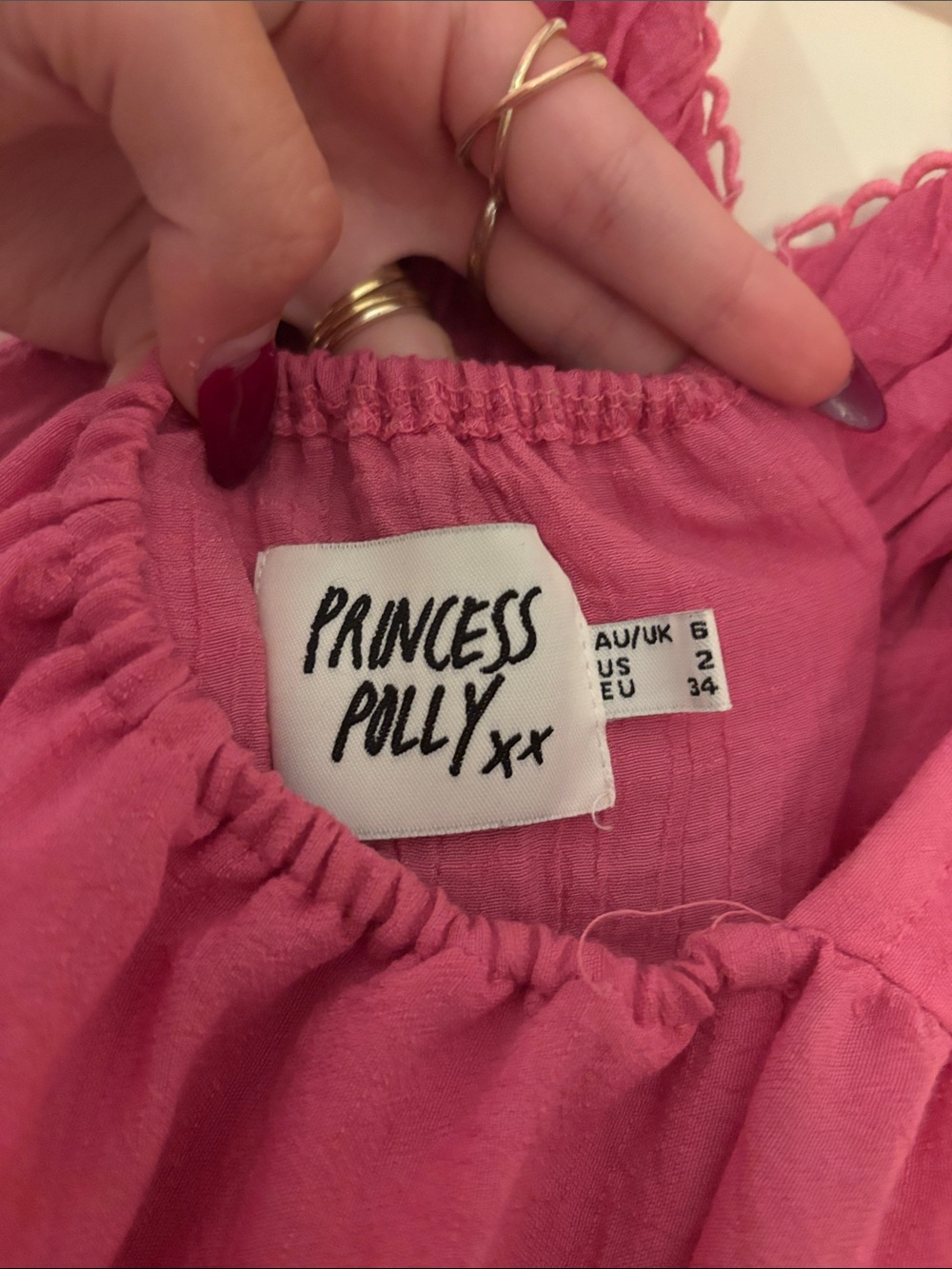Princess Polly Spaghetti-Strap Tiered Maxi Dress in Pink - Picture 7 of 9